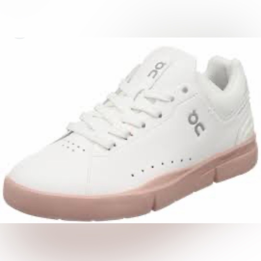 On Running Women's White Sneakers with Blush Pink Sole